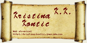 Kristina Kontić vizit kartica